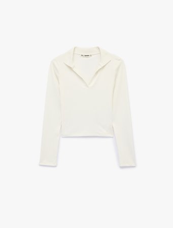 Kaşkorse Uzun Kollu Slim Fit Polo Yaka Tişört