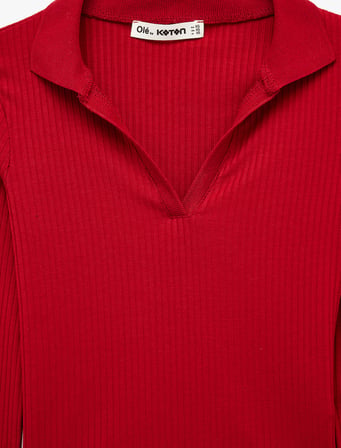 Kaşkorse Uzun Kollu Slim Fit Polo Yaka Tişört