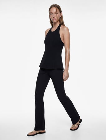 Bürümcük Kumaş Slim Fit İspanyol Paça Tayt Pantolon