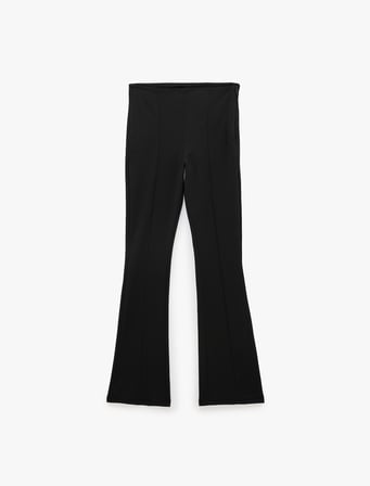 Bürümcük Kumaş Slim Fit İspanyol Paça Tayt Pantolon