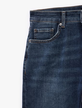 Normal Bel Pamuklu Bermuda Slim Fit Jean Şort