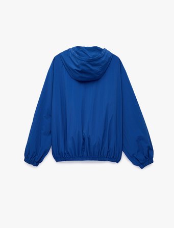 Uzun Kollu Cepli Fermuarlı Kapüşonlu Oversize Yağmurluk