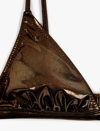 Varak Baskılı Parlak Bralet Bikini Üstü