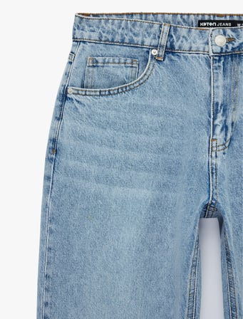 Pamuklu Normal Bel Vintage Straight Fit Jean Pantolon