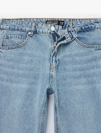 Pamuklu Normal Bel Vintage Straight Fit Jean Pantolon