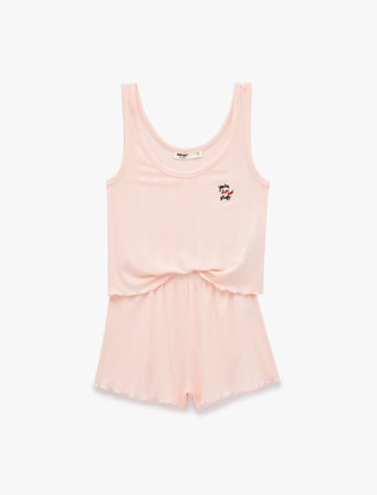Modal Kumaş Rahat Kalıp Askılı Şortlu Pijama Takımı