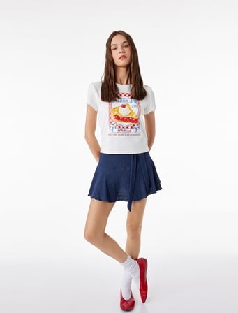 Beli Kuşaklı Bürümcük Kumaş Mini Şort Etek