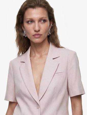 Cepli Kısa Kollu Kruvaze Blazer Ceket