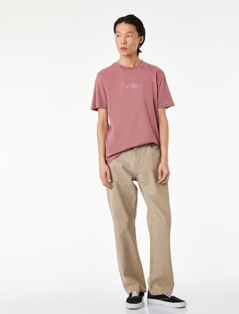 Pamuklu Kısa Kollu Bisiklet Yaka Baskılı Slim Fit Tişört