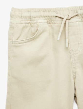 Beli Bağcıklı Lastikli Slim Fit Denim Şort