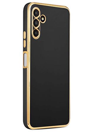 Galaxy A04S Kılıf Kamera Korumalı Altın Kenar Tasarım Silikon