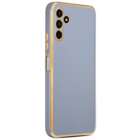 Galaxy A04S Kılıf Kamera Korumalı Altın Kenar Tasarım Silikon
