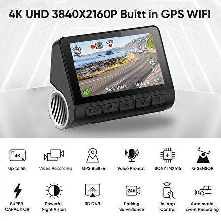 GO-4K GPS WİFİ ARAÇ KAMERASI DVR