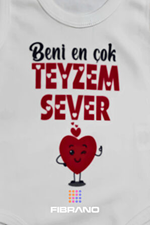Beni En Çok Teyzem Sever Baskılı 0-1 Yaş Tüm Bedenler %100 Pamuk Bebek Zıbın