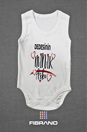 Dedesinin Minik Aşkı Baskılı 0-1 Yaş Tüm Bedenler %100 Pamuk Bebek Zıbın