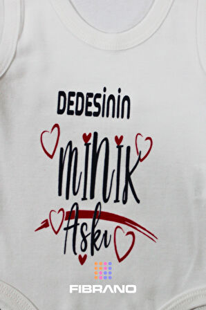 Dedesinin Minik Aşkı Baskılı 0-1 Yaş Tüm Bedenler %100 Pamuk Bebek Zıbın