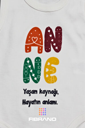 5 Adet Anne Tema Baskılı 0-1 Yaş Tüm Bedenler %100 Pamuk Bebek Zıbın