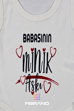 Babasının Minik Aşkı Baskılı 0-1 Yaş Tüm Bedenler %100 Pamuk Bebek Zıbın