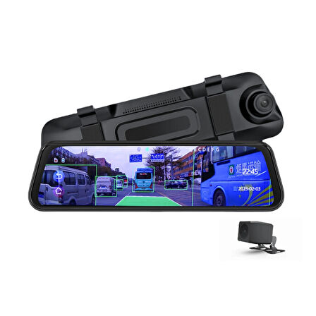 Carlover N8 Pro Geniş Ekranlı Ayna Tipi Araç İçi Kamerası