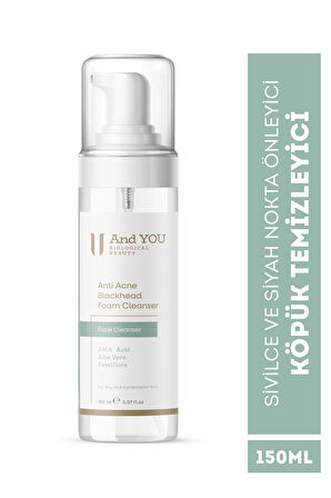 And You Anti Acne Blackhead Foam Cleanser / Sivilce Ve Siyah Nokta Önleyici Köpük Temizleyici 150 ML