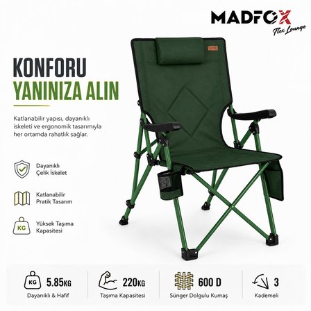 Madfox FlexLounge 3X Katlanabilir Kamp Sandalyesi
