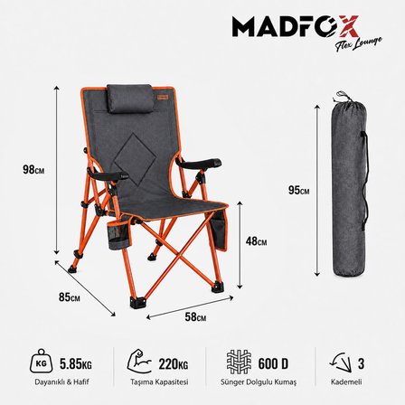 Madfox FlexLounge 3X Katlanabilir Kamp Sandalyesi