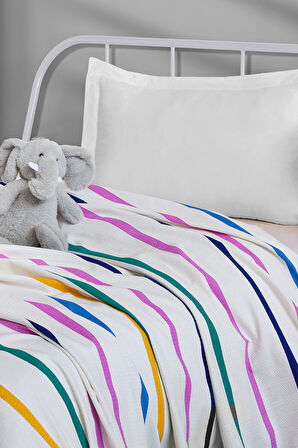 Doğal Pike Baskılı Kids 140x230cm Funny Sarı-Lila