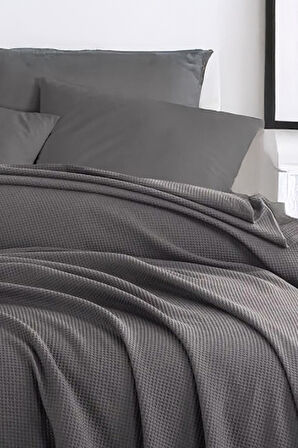 Ecocel Pike Örtü Çift Kişilik 200x230cm Karde Antrasit