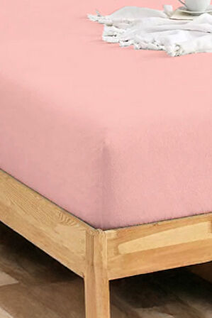 Penye Lastikli Çarşaf Pamuklu Jersey Çift Kişilik 160x200cm Pembe