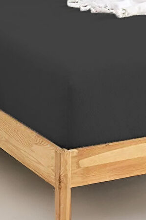Penye Lastikli Çarşaf Pamuklu Jersey Battal Kişilik 180x200cm Antrasit