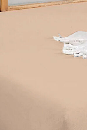 Penye Lastikli Çarşaf Pamuklu Jersey Battal Kişilik 180x200cm Bej