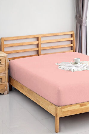 Penye Lastikli Çarşaf Pamuklu Jersey Battal Kişilik 180x200cm Pembe