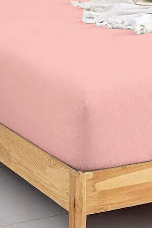 Penye Lastikli Çarşaf Pamuklu Jersey Battal Kişilik 180x200cm Pembe