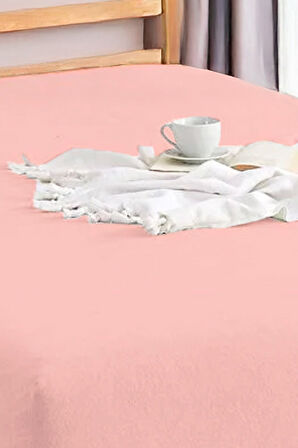 Penye Lastikli Çarşaf Pamuklu Jersey Battal Kişilik 180x200cm Pembe
