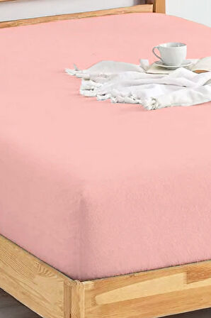 Penye Lastikli Çarşaf Pamuklu Jersey Süper Battal Kişilik 200x200cm Pembe