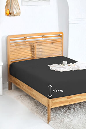 Penye Lastikli Çarşaf Pamuklu Jersey Tek Kişilik 100x200cm Antrasit