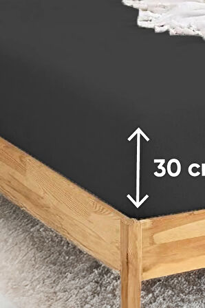 Penye Lastikli Çarşaf Pamuklu Jersey Tek Kişilik 100x200cm Antrasit