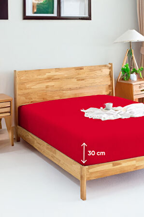 Penye Lastikli Çarşaf Pamuklu Jersey Tek Kişilik 100x200cm Bordo