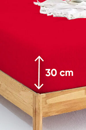 Penye Lastikli Çarşaf Pamuklu Jersey Tek Kişilik 100x200cm Bordo