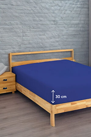 Penye Lastikli Çarşaf Pamuklu Jersey Tek Kişilik 100x200cm Lacivert