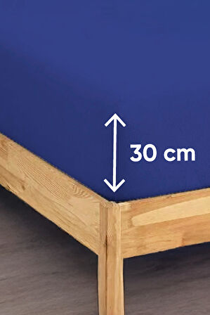Penye Lastikli Çarşaf Pamuklu Jersey Tek Kişilik 100x200cm Lacivert