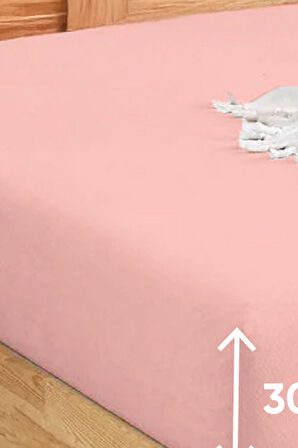 Penye Lastikli Çarşaf Pamuklu Jersey Tek Kişilik 100x200cm Pembe