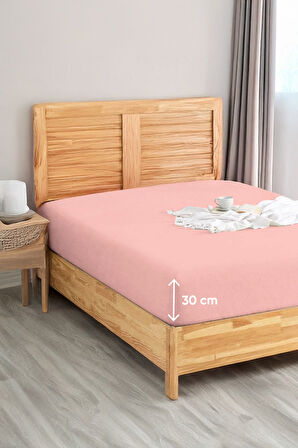 Penye Lastikli Çarşaf Pamuklu Jersey Tek Kişilik 100x200cm Pembe