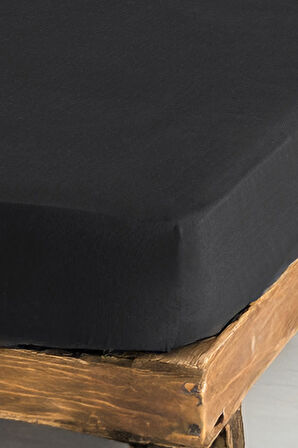 Pes Lastikli Çarşaf Seti Tek Kişilik Funny DüzBoya Siyah-Kahve