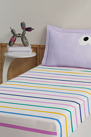 Pes Lastikli Çarşaf Seti Tek Kişilik Funny Lila