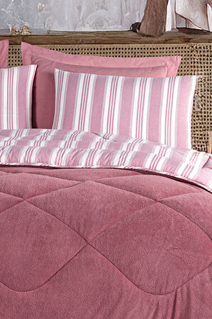 Sport Çizgili 2li Yastık Kılıfı Soft Line Bordo