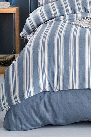 Sport Çizgili Nevresim Takımı Çift Kişilik Juck Lacivert