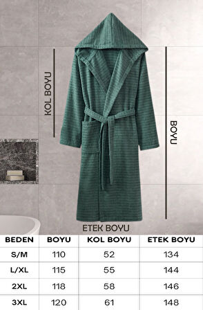 Kapüşonlu Bornoz Doğa Çağla Yeşili L/XL