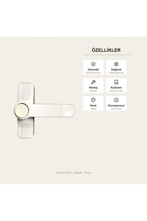 Emniyet Kilidi Pencere Güvenlik Kilidi Beyaz