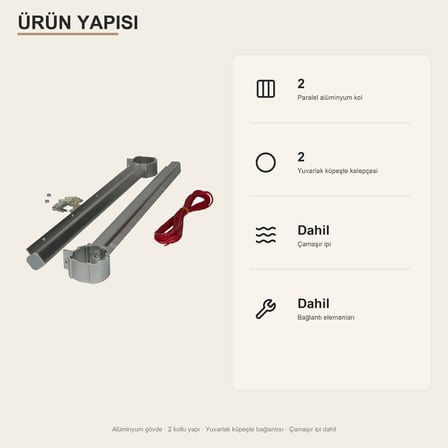 Upstyle Alüminyum Balkon Çamaşır Askısı Çamaşır İpi Dahil